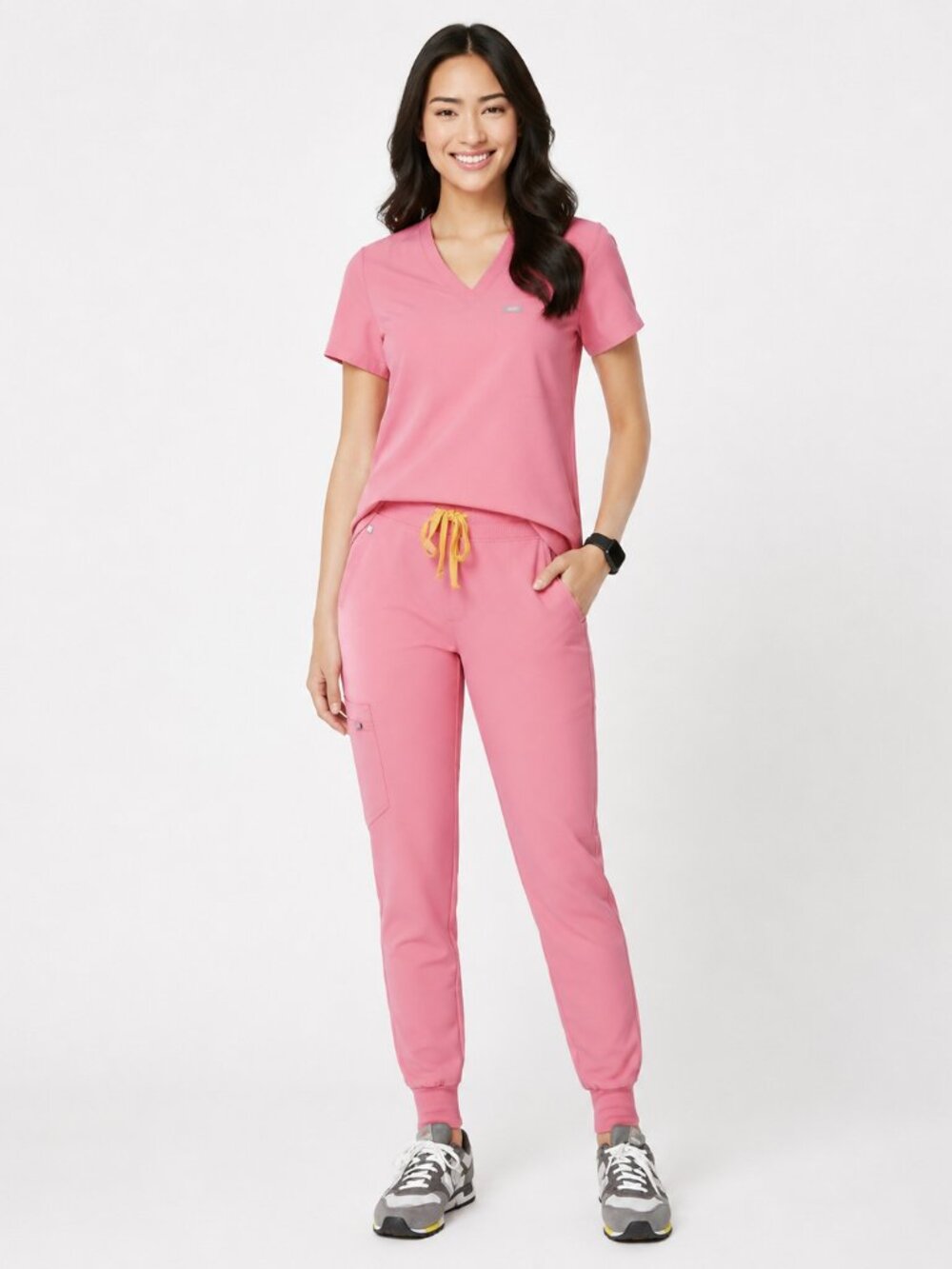 FIGS Catarina One Pocket Top Zamora Jogger Pants Limited Edition Neon Pink XS